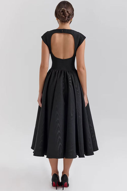 Paelina – Structured Cap Sleeve Midi Dress