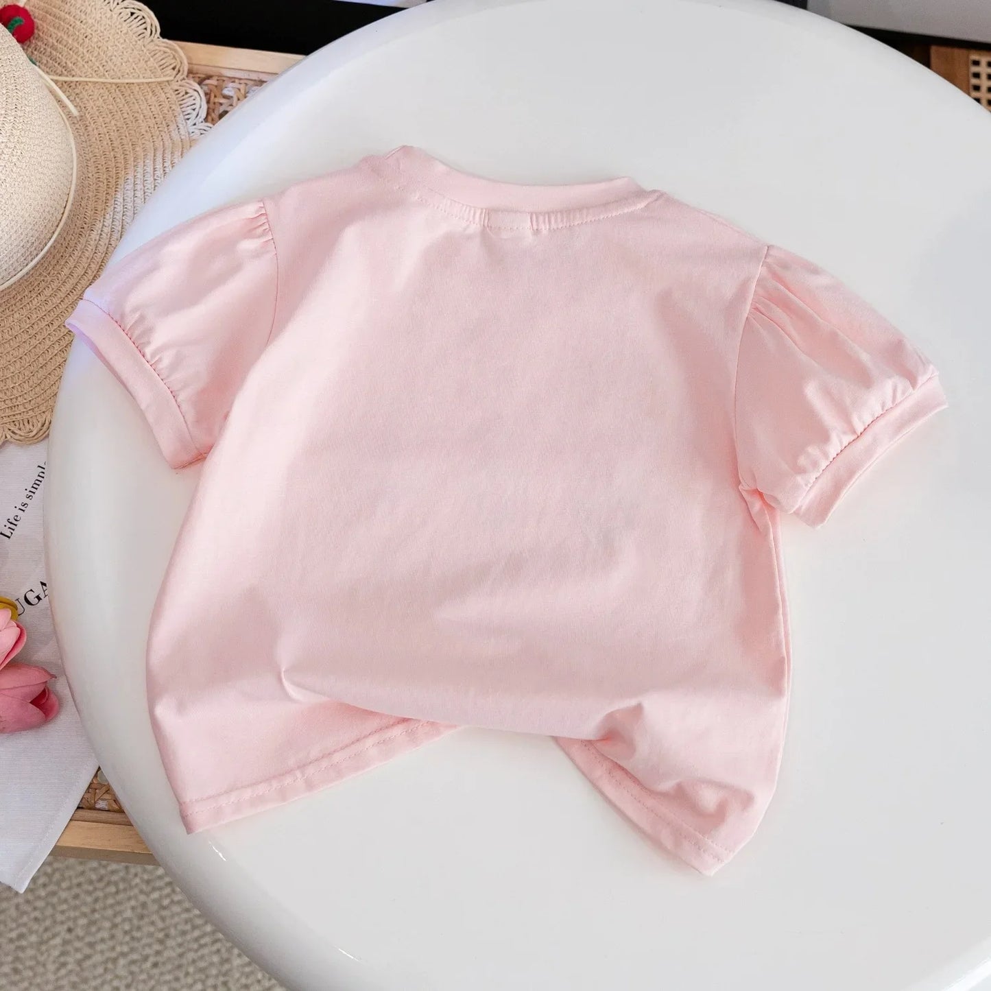 Solo Leveling Girls Short-sleeved Summer Cotton Cute Baby Girl Stylish Three-dimensional Flower Children's T-shirt Clothes