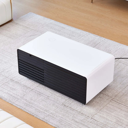 REDLIFE Smart Table Fridge Multifunctional Coffee Table with Wireless Charging and Two Cooler and Frozen Drawers for Living Room