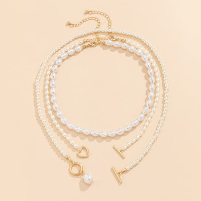 Pearl Heart OT Buckle  Necklace
