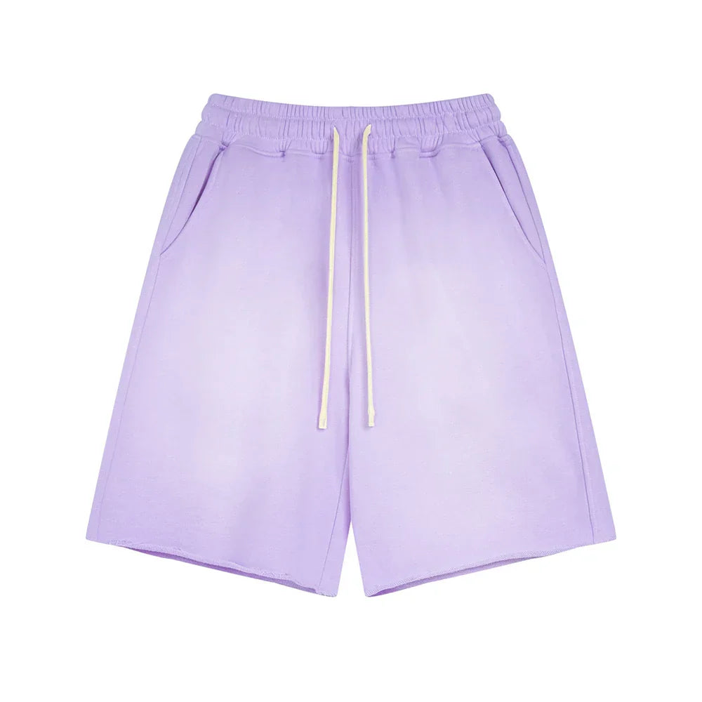 Acid Wash Cotton Shorts
