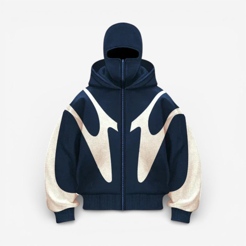 Lennon – Loose Fit Printed Hoodie With Long Sleeve And Zipper
