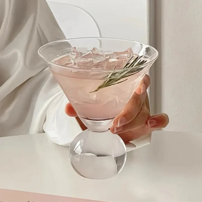 Martini Glass Crystal 4 in Elegant Cocktail Bar Drinking Glassware Refined Globe Design | Thomler