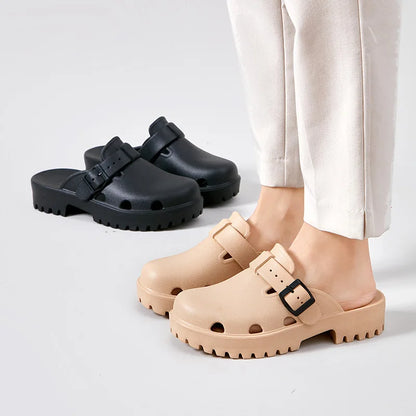 Marvella Damen Plateau-Sandalen mit Schnallenverschluss