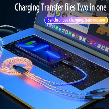 InDLoop®: Always Know If Your Phone is Charging - 65W Charging & Data Cable with USB-C, MicroUSB, & Lightning Port Support