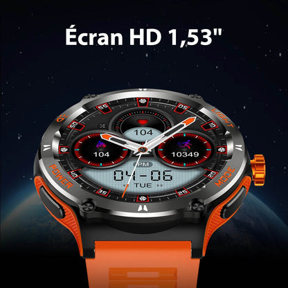 Smartwatch til Mænd med HD Skærm, LED Lys og Boussole