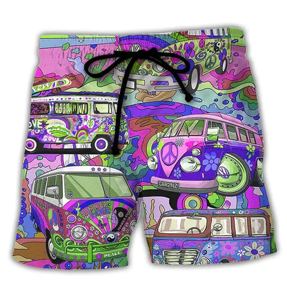 Short de bain homme à motifs avec ceinture ajustable