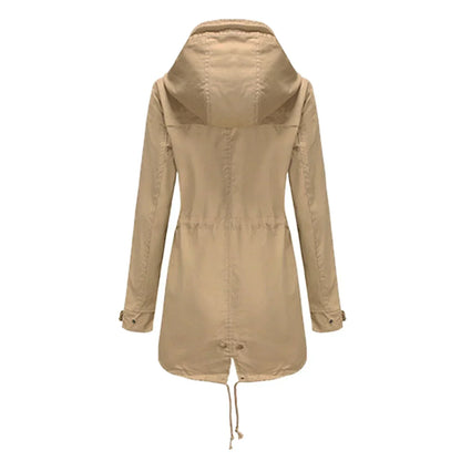 Vivian | Übergangsjacke Leichte Lange Wasserdichte Regenjacke Damen
