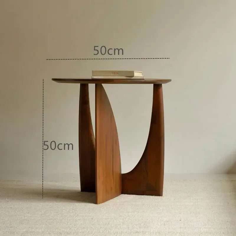 Bijzettafel Massief Hout Rond Scandinavisch 50cm Woonkamer Slaapkamer Nachttafel | Restfield