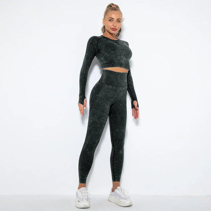 Zökkenőmentes Női Jóga Szett Cropped Top-pal - Nova