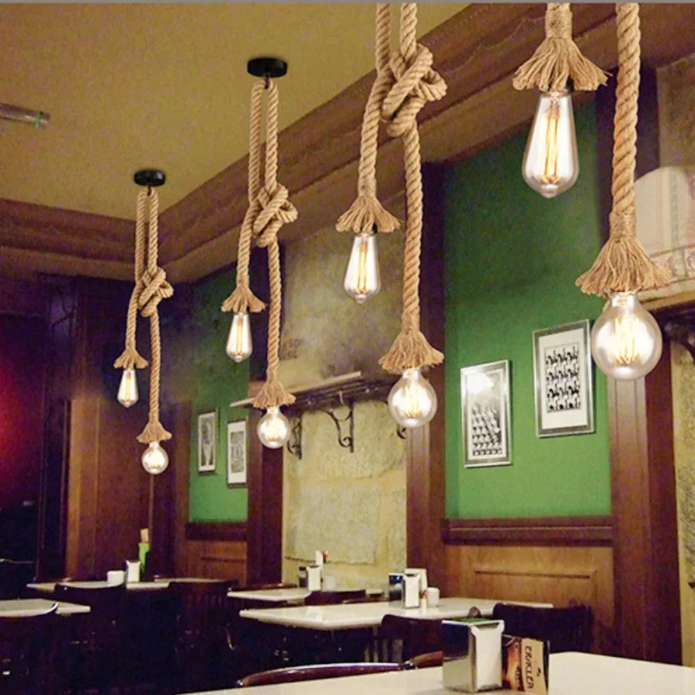 Touw Hanglamp E27 Vintage Industrieel Enkel Dubbel 0.5M-4M | Restfield