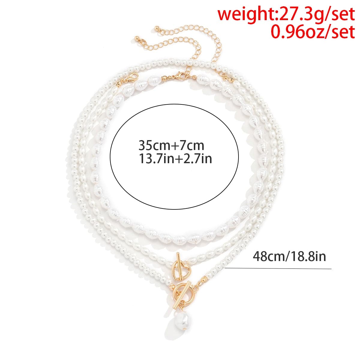 Pearl Heart OT Buckle  Necklace