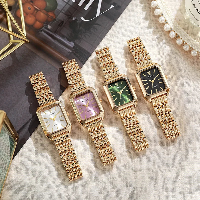 Seriva Quarzuhr – Rechteckige Damenarmbanduhr mit Metallarmband