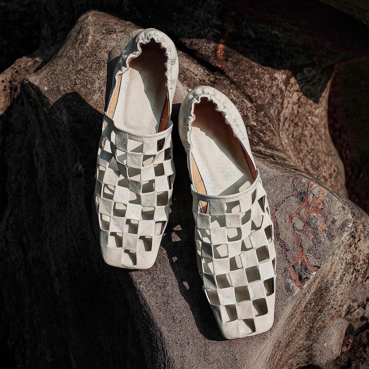 Ravello Checkered Leather Mules