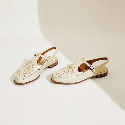 ELVIRA™ – Woven Leather Slingback Sandals