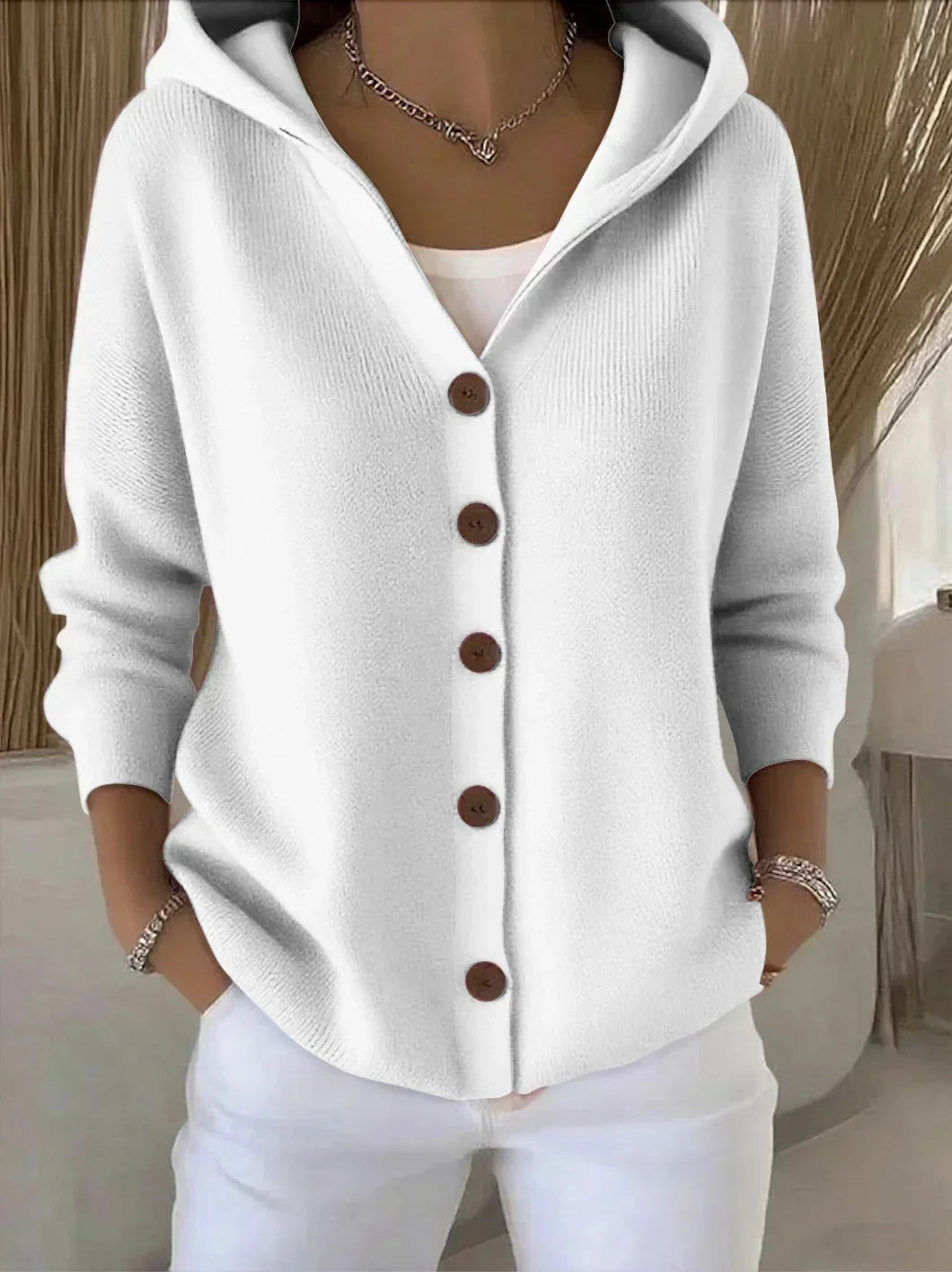 Áine Light Knit Hooded Cardigan