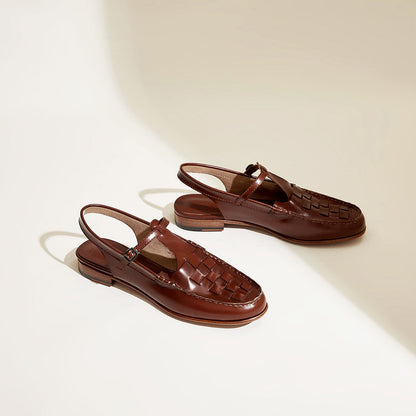 ELVIRA™ – Woven Leather Slingback Sandals