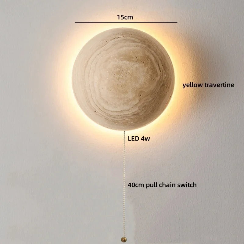 TerraLume Wabi-Sabi Travertin LED Wandlamp