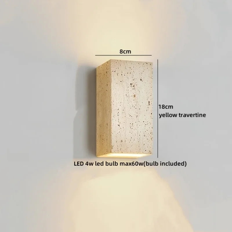TerraLume Wabi-Sabi Travertin LED Wandlamp
