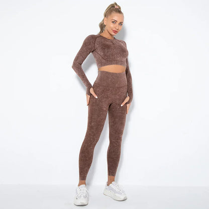 Zökkenőmentes Női Jóga Szett Cropped Top-pal - Nova