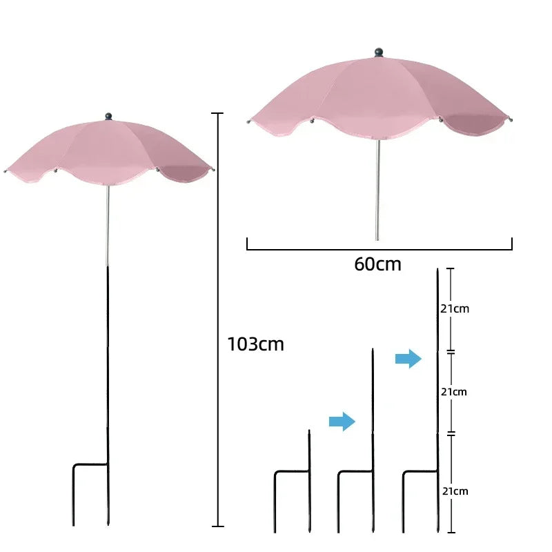 PflanzenSchutzschirm | Einstellbare UV-Abdeckung mit Erdspieß | Wetterfeste Schattenlösung | Ø 60 cm