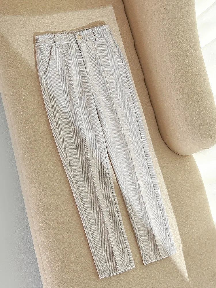 Women's Wool Mix Straight Leg Trousers