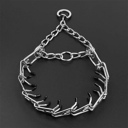 Hond Prong Halsband Model B | Verchroomd Staal met Rubber Gevoerde Prongen | Verstelbare Anti-Trek Trainingshardware | Hoogwaardige Koppeling Systeem | Meerdere Maat Varianten