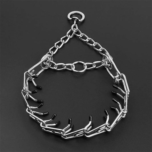 Hond Prong Halsband Model B | Verchroomd Staal met Rubber Gevoerde Prongen | Verstelbare Anti-Trek Trainingshardware | Hoogwaardige Koppeling Systeem | Meerdere Maat Varianten