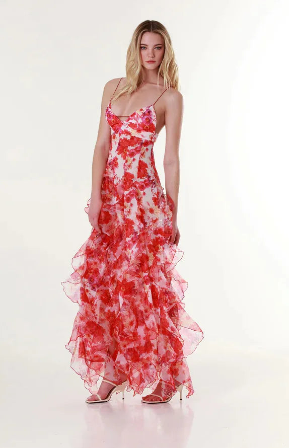 ISABELLA™ – Romantic Floral Ruffle Maxi Dress