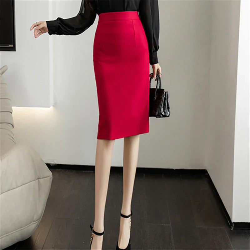 Elvarra - High Waist Pencil Skirt