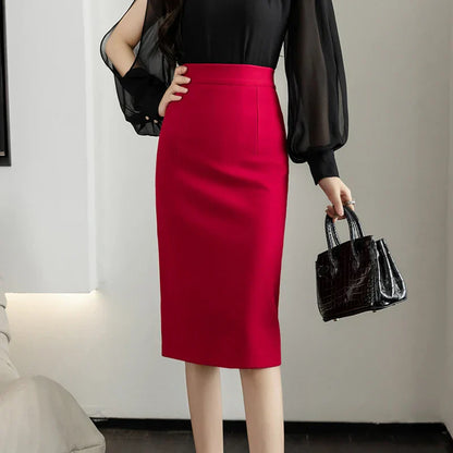 Elvarra - High Waist Pencil Skirt