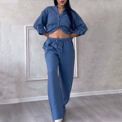 Set Estivo Donna | Camicia & Pantaloni Wide-Leg Coordinati