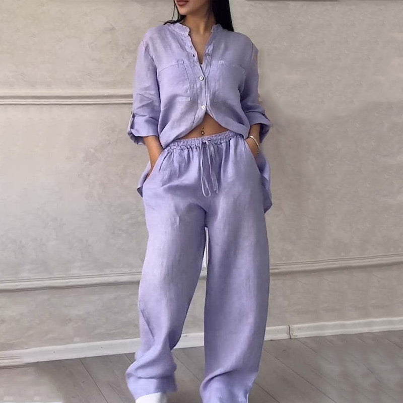 Set Estivo Donna | Camicia & Pantaloni Wide-Leg Coordinati
