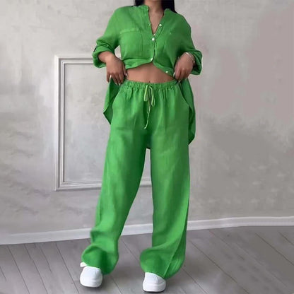 Set Estivo Donna | Camicia & Pantaloni Wide-Leg Coordinati