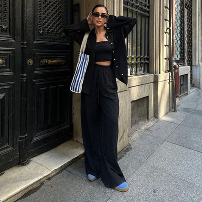 Set Estivo Donna | Camicia & Pantaloni Wide-Leg Coordinati