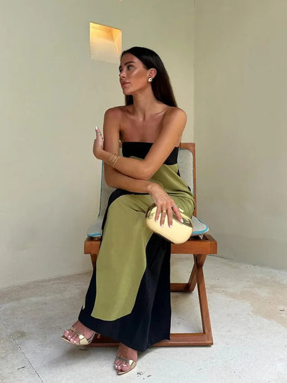 Selene - Robe sans bretelles à imprimé saisissant