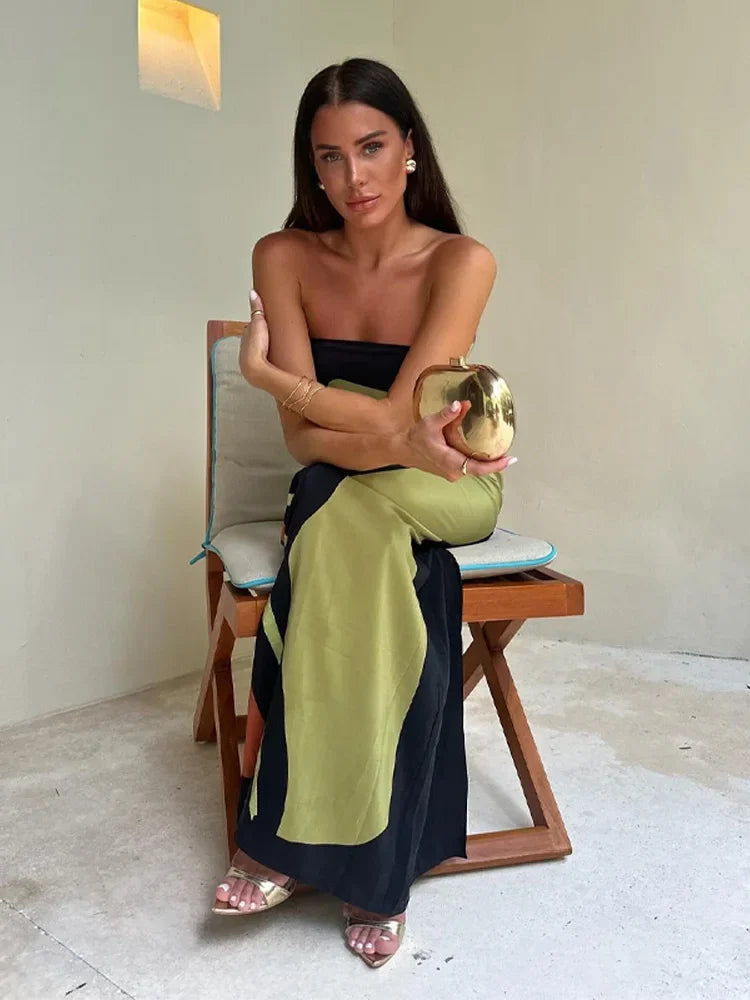 Selene - Robe sans bretelles à imprimé saisissant