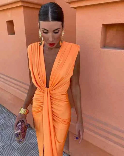 Isabelle - Party-Kleid mit tiefem V-Ausschnitt