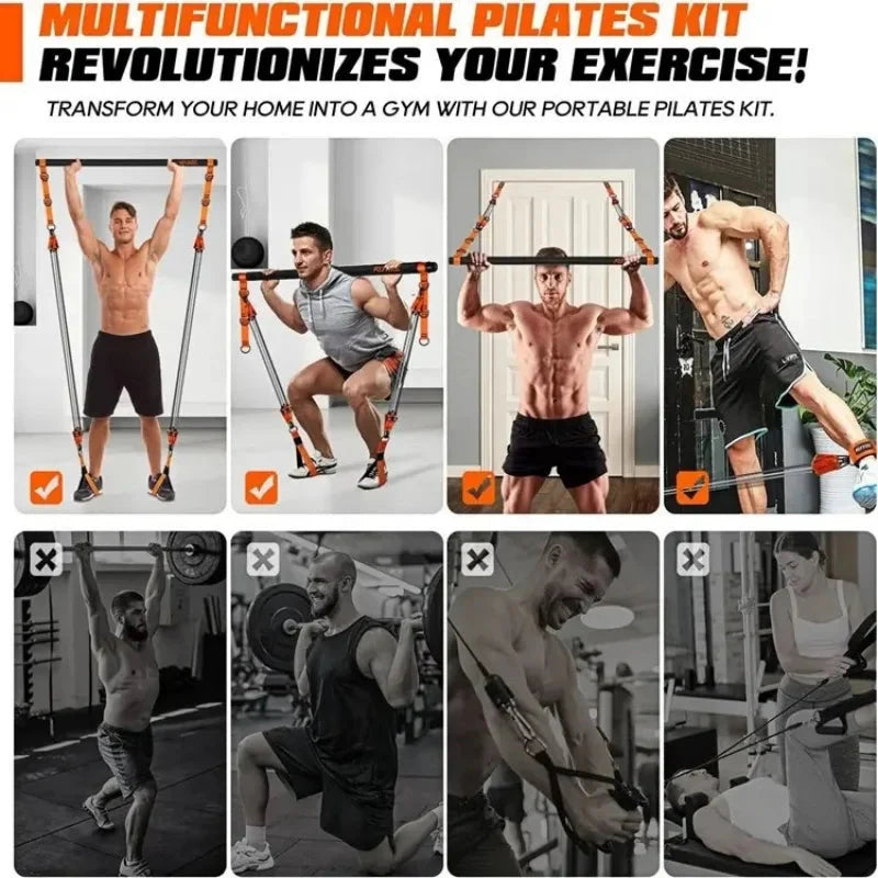 Widerstandsband-Trainingsset mit Stange und Zubehör für Zuhause Zorenza