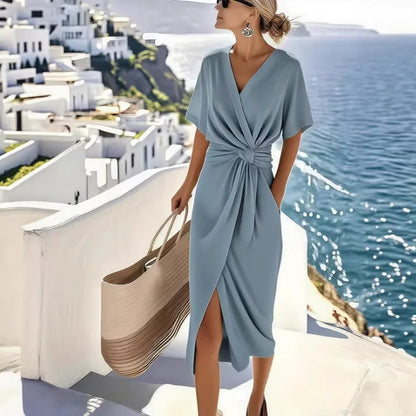 Ferris - Wickelkleid Mit Schnürung Und V Ausschnitt