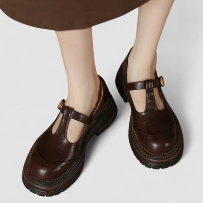 Sofia | Eleganta Plattform Sandaler med T-Riemen