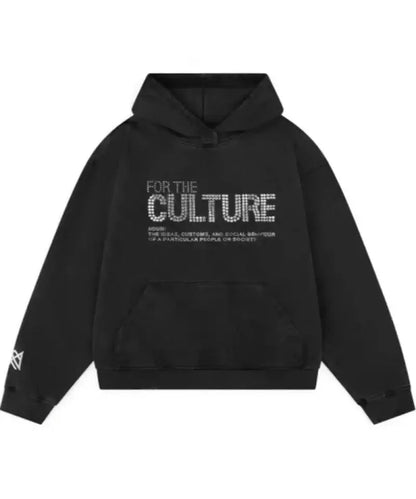 Sweat à capuche "For The Culture" avec détails en strass