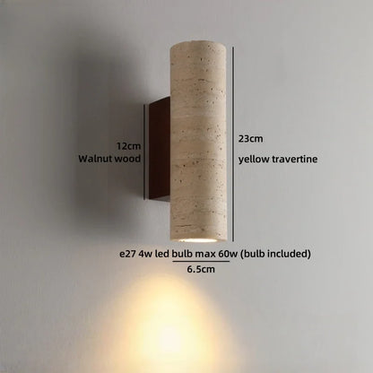 TerraLume Wabi-Sabi Travertin LED Wandlamp