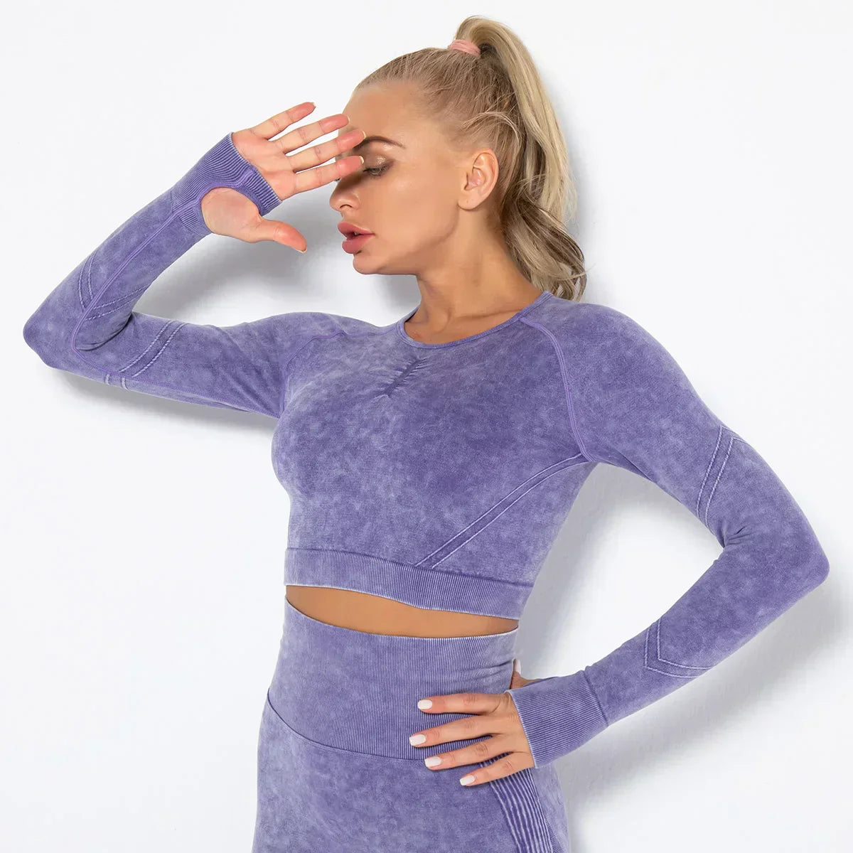 Zökkenőmentes Női Jóga Szett Cropped Top-pal - Nova