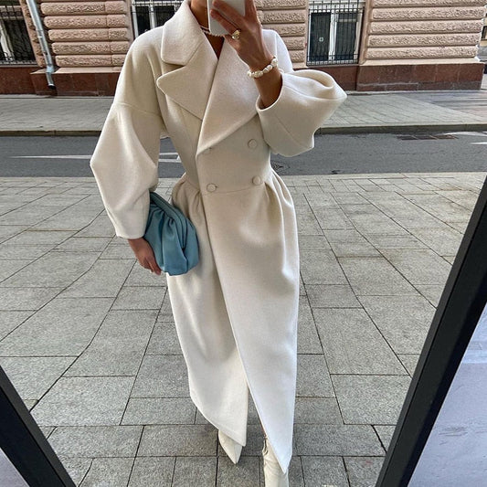 Damen Trenchcoat | Doppelreihig mit Revers & Langer Passform