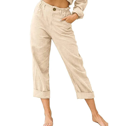 Amalia - Damen Baumwolle Cropped Hose