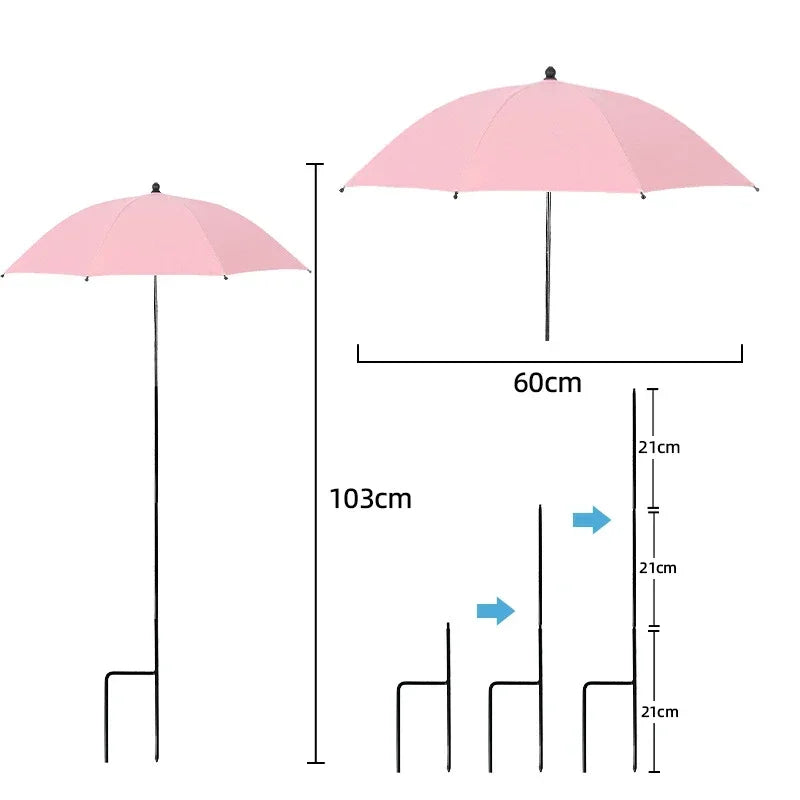 PflanzenSchutzschirm | Einstellbare UV-Abdeckung mit Erdspieß | Wetterfeste Schattenlösung | Ø 60 cm