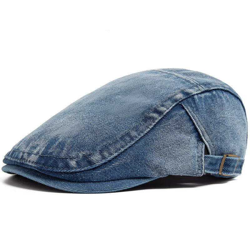 Men's Stonewash Denim Driver Cap in Sky Blue | Aluvema