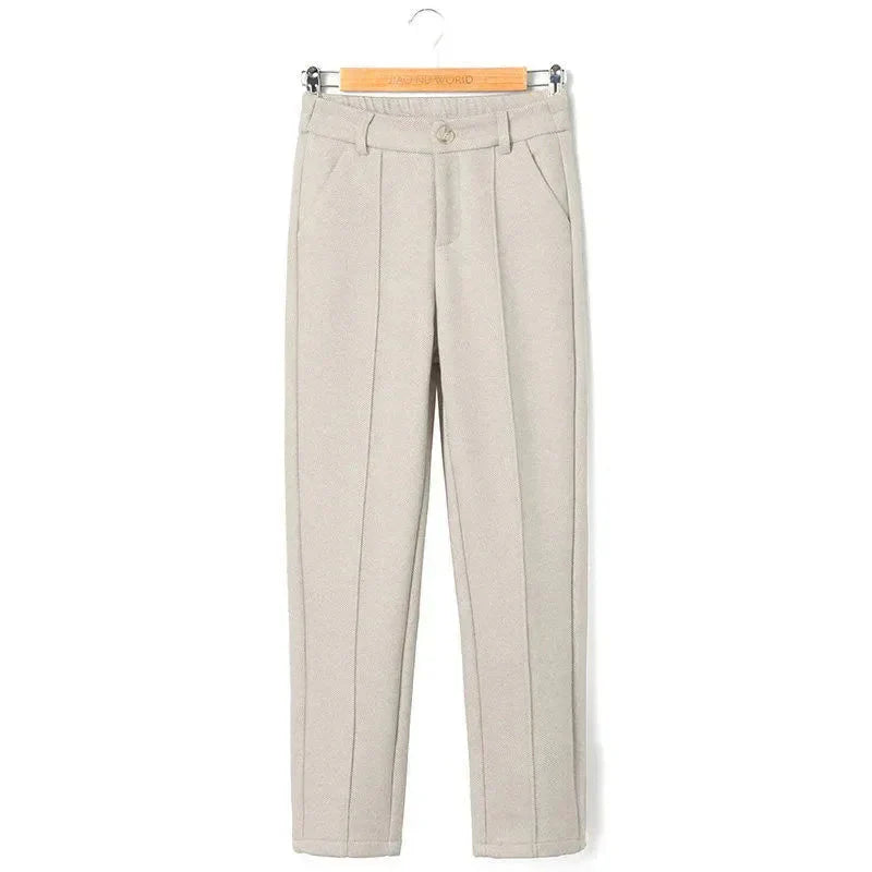 Women's Wool Mix Straight Leg Trousers