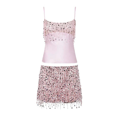 Pailletterad fransbikini-set – Riviera